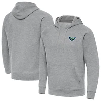 Men's Antigua Heather Gray Dallas Wings Big & Tall Victory Raglan Pullover Hoodie
