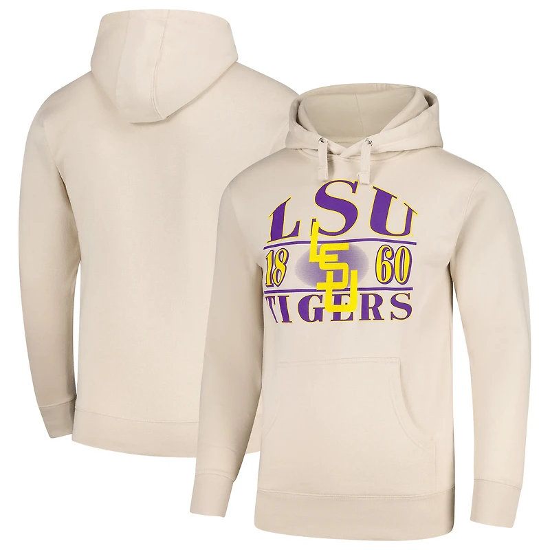 Men's Tan LSU Tigers Upper Arch Letters Pullover Hoodie