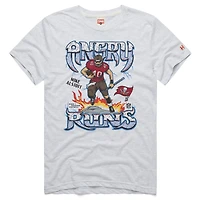 Men's Homage Mike Alstott Ash Tampa Bay Buccaneers Retro Angry Runs Tri-Blend T-Shirt