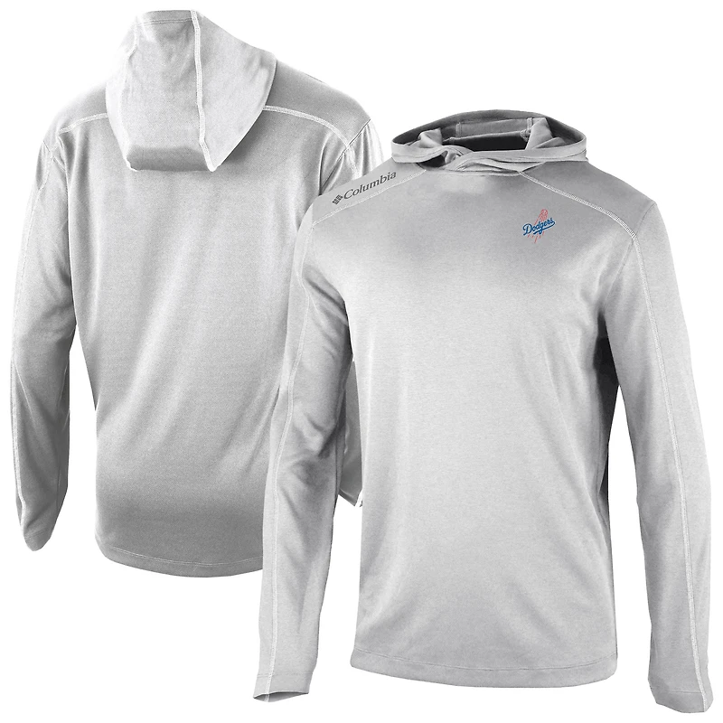 Men's Columbia  Gray Los Angeles Dodgers Omni-Wick Shotgun Pullover Hoodie
