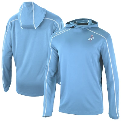 Men's Columbia  Light Blue Los Angeles Dodgers Omni-Wick Shotgun Pullover Hoodie