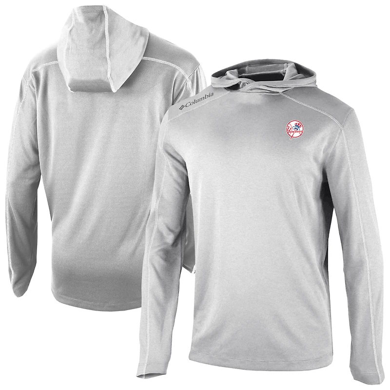 Men's Columbia Gray New York Yankees Omni-Wick Shotgun Pullover Hoodie