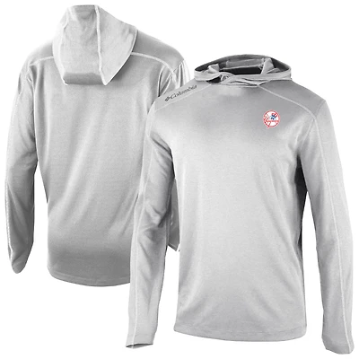 Men's Columbia Gray New York Yankees Omni-Wick Shotgun Pullover Hoodie