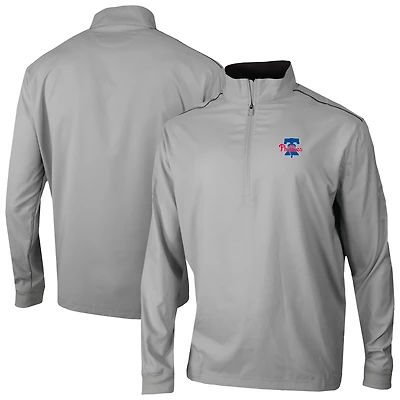Men's Columbia  Gray Philadelphia Phillies Omni-Wick Bogey's Paradise Quarter-Zip Top