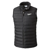 Men's Columbia  Black Los Angeles Dodgers Omni-Heat Powder Lite Full-Zip Vest