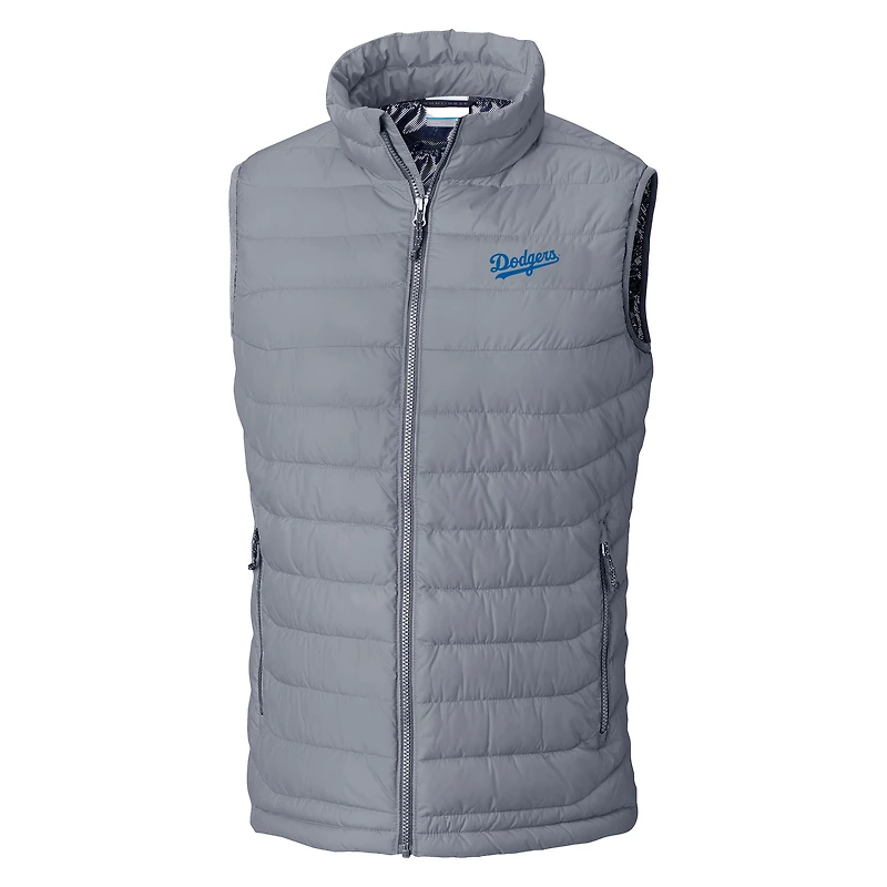 Men's Columbia Gray Los Angeles Dodgers Omni-Heat Powder Lite Full-Zip Vest