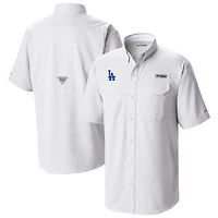 Men's Columbia  White Los Angeles Dodgers Omni-Wick Low Drag Offshore Button-Up Shirt