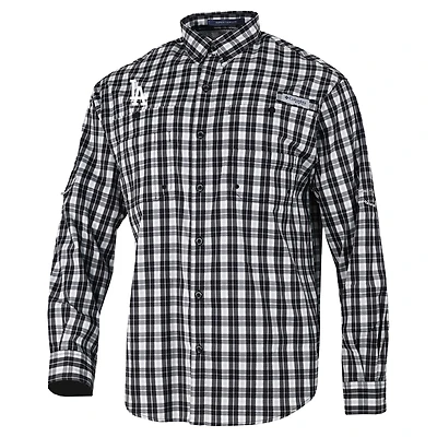 Men's Columbia  Black Los Angeles Dodgers Super Slack Tide Omni-Wick Button-Up Shirt
