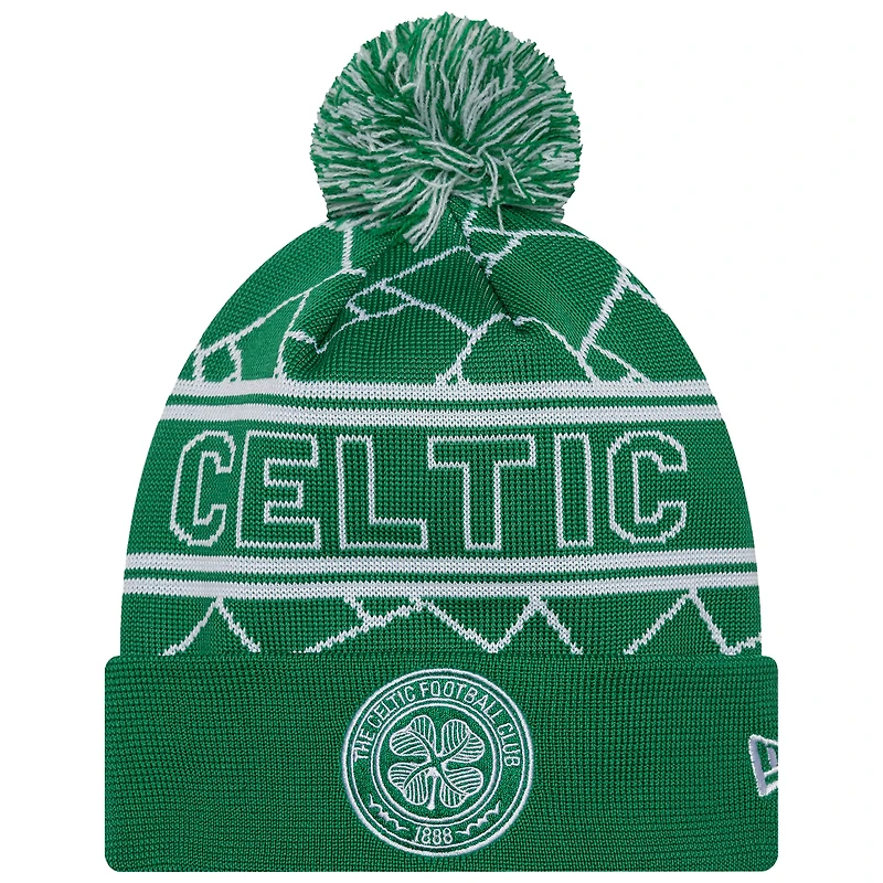 Men's New Era Green Celtic Sport Cuffed Knit Hat with Pom