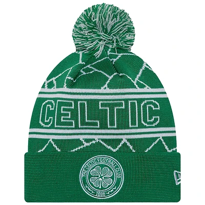 Men's New Era Green Celtic Sport Cuffed Knit Hat with Pom