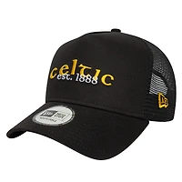 Men's New Era Black Celtic Core Wordmark Adjustable Trucker Hat
