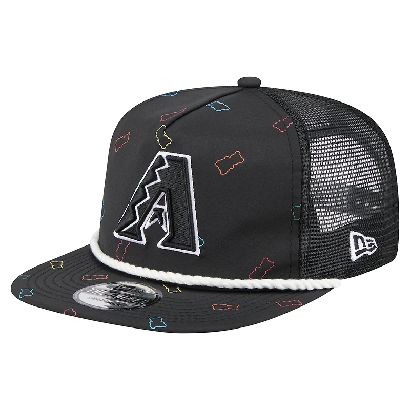 Men's New Era  Black Arizona Diamondbacks Gummy Golfer Trucker Adjustable Hat