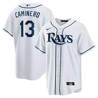 Men's Nike Junior Caminero White Tampa Bay Rays Home Replica Player Jersey