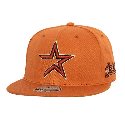 Men's Mitchell & Ness  Orange Houston Astros Cooperstown Collection Fitted Hat