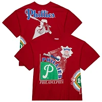 Men's Mitchell & Ness  Red Philadelphia Phillies Cooperstown Collection Logo Blast T-Shirt