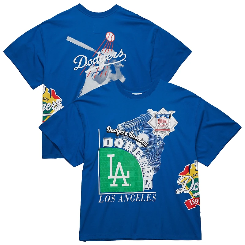 Men's Mitchell & Ness  Blue Los Angeles Dodgers Cooperstown Collection Logo Blast T-Shirt