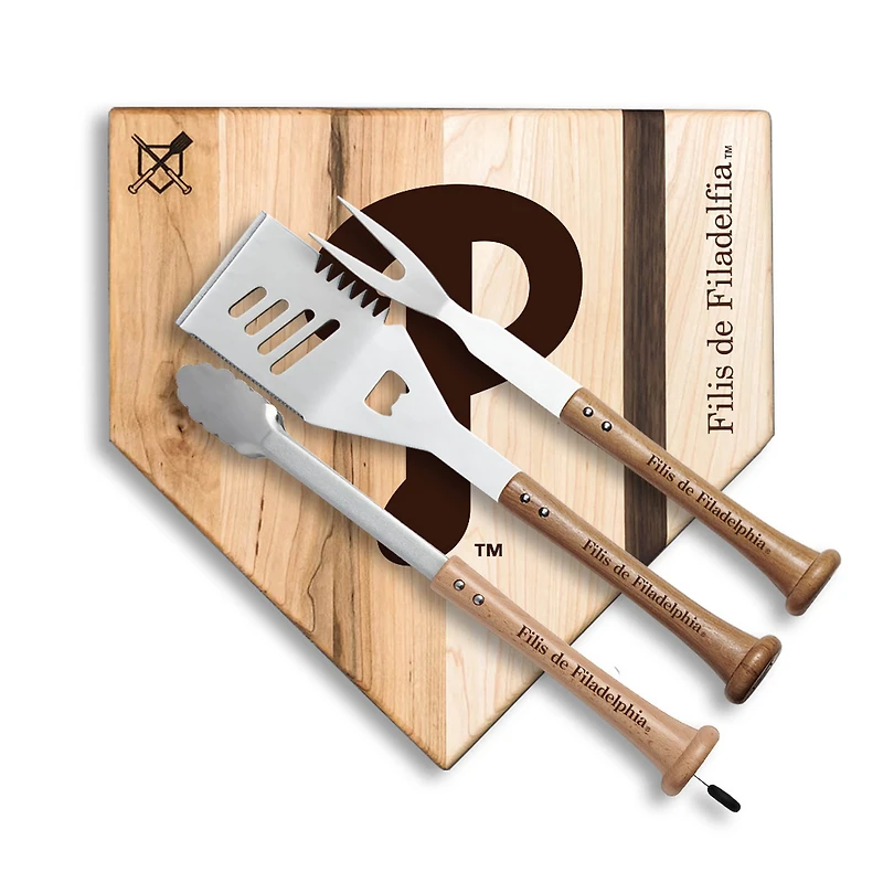 Baseball BBQ Filis de Filadephia 12" Silver Slugger Combo Set