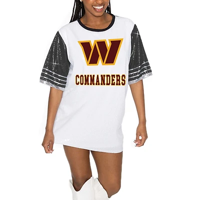 Women's Gameday Couture White/Black Washington Commanders Bling It Full Sequin Jersey Dress