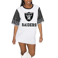 Women's Gameday Couture White/Black Las Vegas Raiders Bling It Full Sequin Jersey Dress