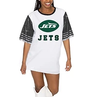 Women's Gameday Couture White/Black New York Jets Bling It Full Sequin Jersey Dress
