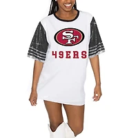 Women's Gameday Couture White/Black San Francisco 49ers Bling It Full Sequin Jersey Dress