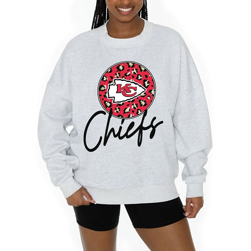 Unisex Gameday Couture Ash Kansas City Chiefs Going Wild Premium Fleece Pullover Sweatshirt