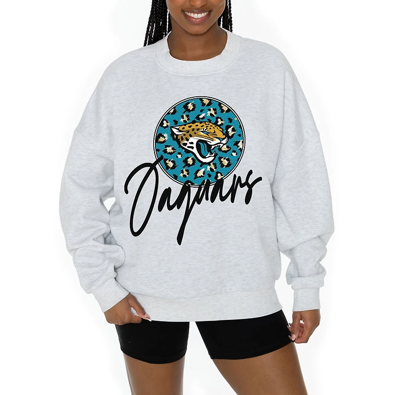 Unisex Gameday Couture Ash Jacksonville Jaguars Going Wild Premium Fleece Pullover Sweatshirt