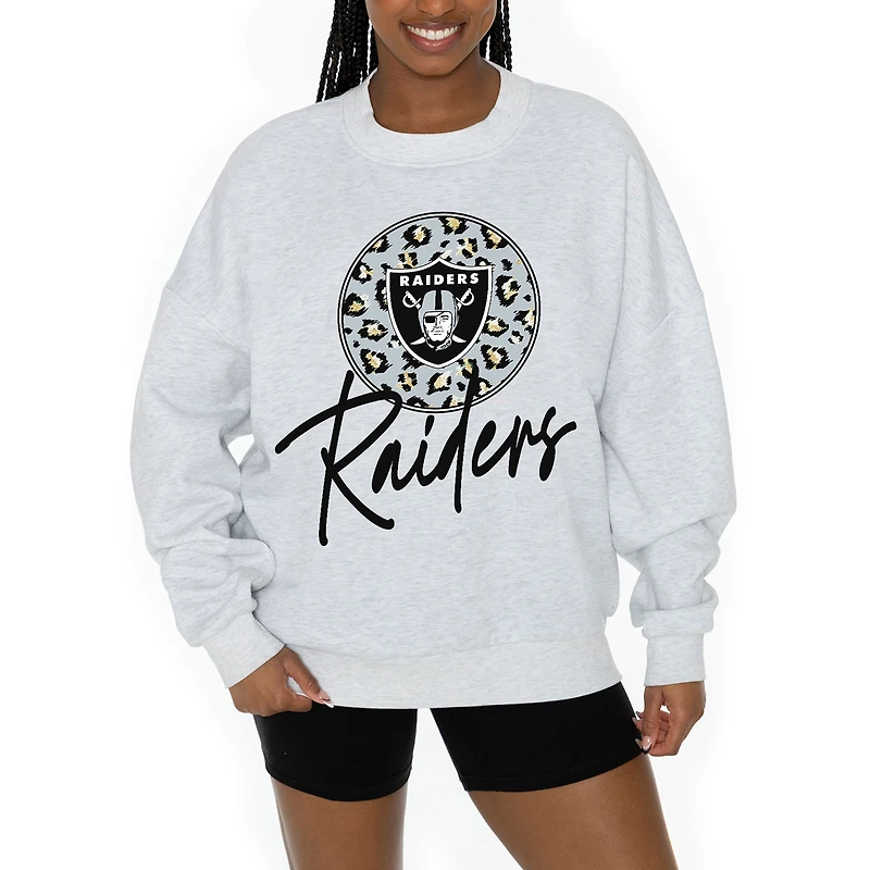 Unisex Gameday Couture Ash Las Vegas Raiders Going Wild Premium Fleece Pullover Sweatshirt