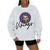 Unisex Gameday Couture Ash Minnesota Vikings Going Wild Premium Fleece Pullover Sweatshirt