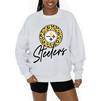Unisex Gameday Couture Ash Pittsburgh Steelers Going Wild Premium Fleece Pullover Sweatshirt