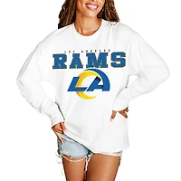 Women's Gameday Couture  White Los Angeles Rams Big Goals Oversized Long Sleeve T-Shirt