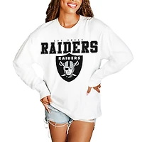 Women's Gameday Couture  White Las Vegas Raiders Big Goals Oversized Long Sleeve T-Shirt