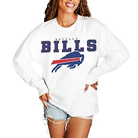 Women's Gameday Couture  White Buffalo Bills Big Goals Oversized Long Sleeve T-Shirt