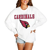 Women's Gameday Couture  White Arizona Cardinals Big Goals Oversized Long Sleeve T-Shirt