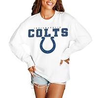 Women's Gameday Couture  White Indianapolis Colts Big Goals Oversized Long Sleeve T-Shirt