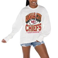 Women's Gameday Couture  White Kansas City Chiefs Time Out Oversized Long Sleeve T-Shirt
