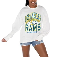 Women's Gameday Couture  White Los Angeles Rams Time Out Oversized Long Sleeve T-Shirt