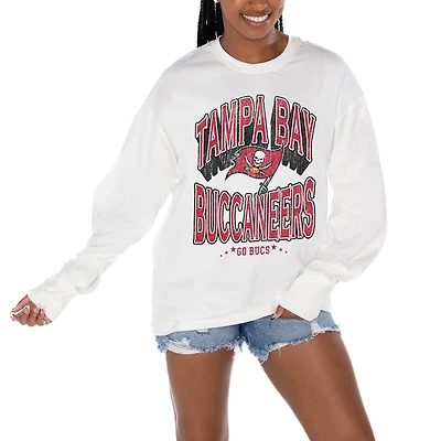 Women's Gameday Couture  White Tampa Bay Buccaneers Time Out Oversized Long Sleeve T-Shirt