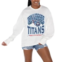 Women's Gameday Couture  White Tennessee Titans Time Out Oversized Long Sleeve T-Shirt