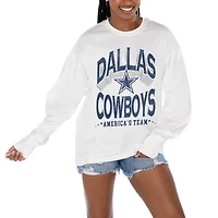 Women's Gameday Couture  White Dallas Cowboys Time Out Oversized Long Sleeve T-Shirt