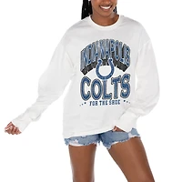 Women's Gameday Couture  White Indianapolis Colts Time Out Oversized Long Sleeve T-Shirt