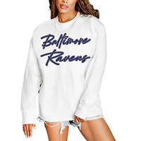 Women's Gameday Couture  White Baltimore Ravens Classic Comeback Oversized Long Sleeve T-Shirt