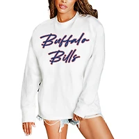 Women's Gameday Couture  White Buffalo Bills Classic Comeback Oversized Long Sleeve T-Shirt