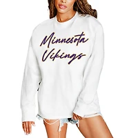 Women's Gameday Couture  White Minnesota Vikings Classic Comeback Oversized Long Sleeve T-Shirt
