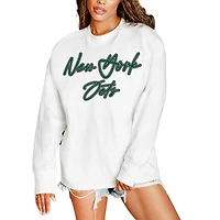 Women's Gameday Couture  White New York Jets Classic Comeback Oversized Long Sleeve T-Shirt