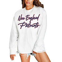 Women's Gameday Couture  White New England Patriots Classic Comeback Oversized Long Sleeve T-Shirt