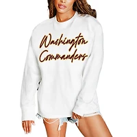 Women's Gameday Couture  White Washington Commanders Classic Comeback Oversized Long Sleeve T-Shirt