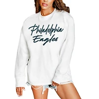 Women's Gameday Couture  White Philadelphia Eagles Classic Comeback Oversized Long Sleeve T-Shirt