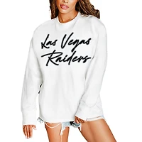 Women's Gameday Couture  White Las Vegas Raiders Classic Comeback Oversized Long Sleeve T-Shirt
