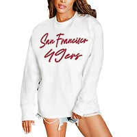 Women's Gameday Couture  White San Francisco 49ers Classic Comeback Oversized Long Sleeve T-Shirt